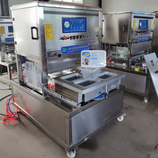 Plastic Tray Sealing/Packing/Packaging/Processing/Wrapping Equipment for Vegetables Fruits Beef Pork Chicken Meat Fish Shrimp Gadus Seafood Restaurant Fast Food