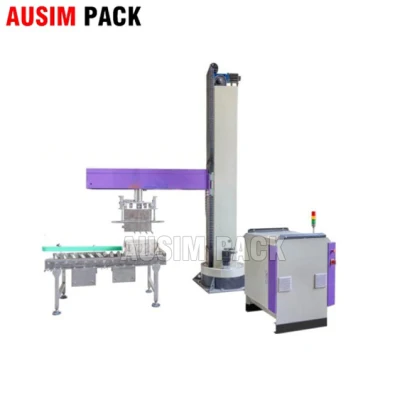 Automatic Box Palletizing Machine for Stacking Water Bottle Cartons and Palletizing Film Packs on Pallet